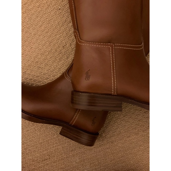 NWOT POLO RALPH LAUREN camel riding boots with buckle size 6.5 - Picture 6 of 8